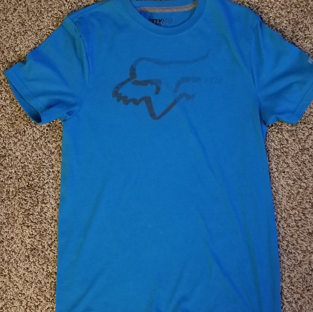 Fox Short Sleeve Tee in Bright Blue with Black Logo